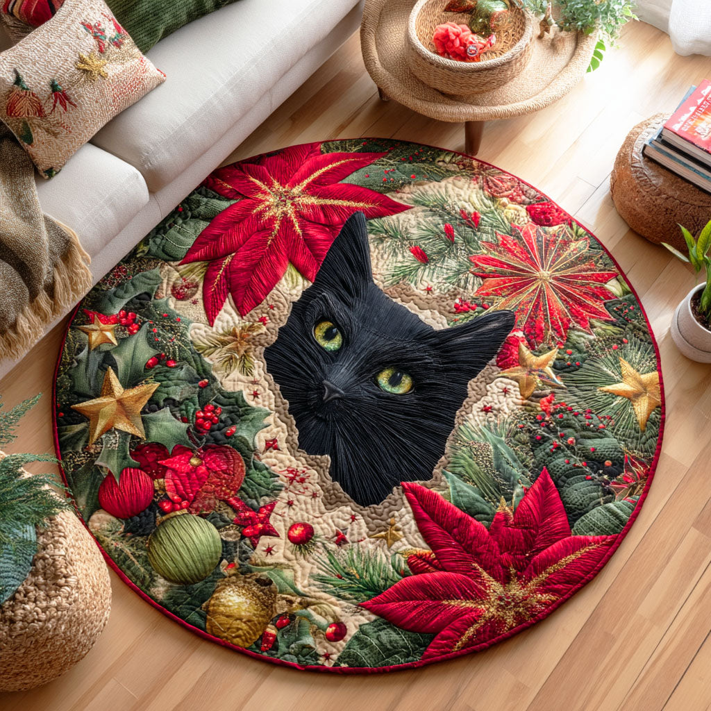 Snowflake Paws Quilted Round Mat NCU0TD930