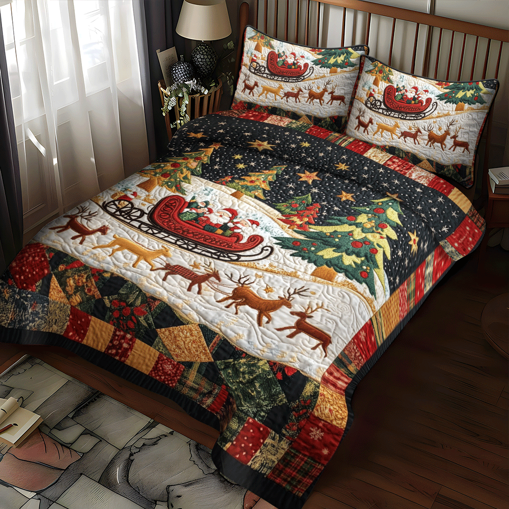 Snowflake Serenity 3-Piece Quilted Bedding Set NCU0PD758 – Vantique