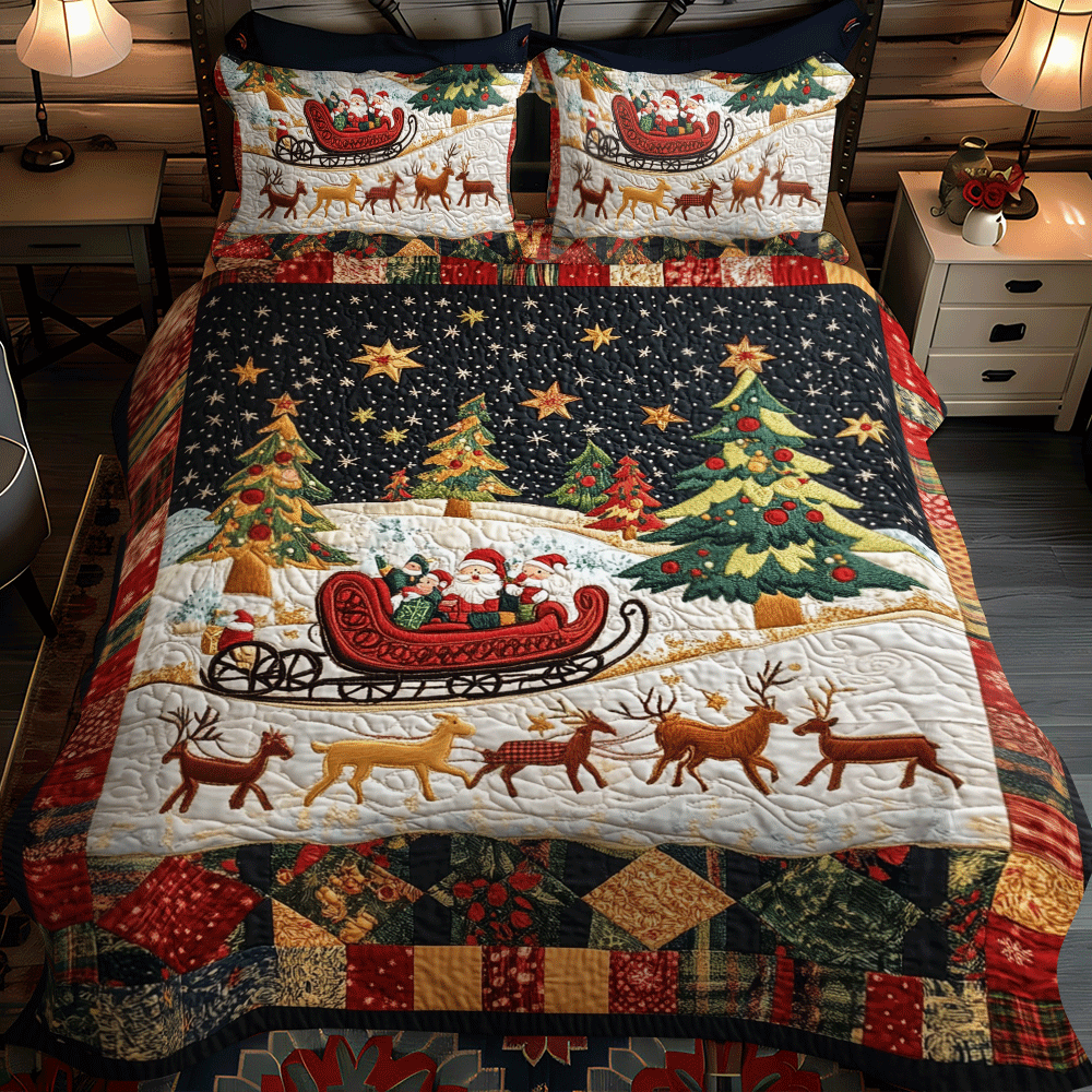 Snowflake Serenity 3-Piece Quilted Bedding Set NCU0PD758