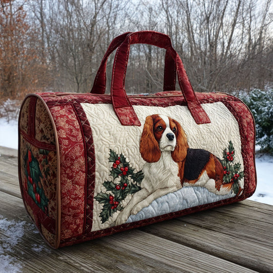 Snowflake Spaniel Quilted Duffle Bag NCU0PT9335