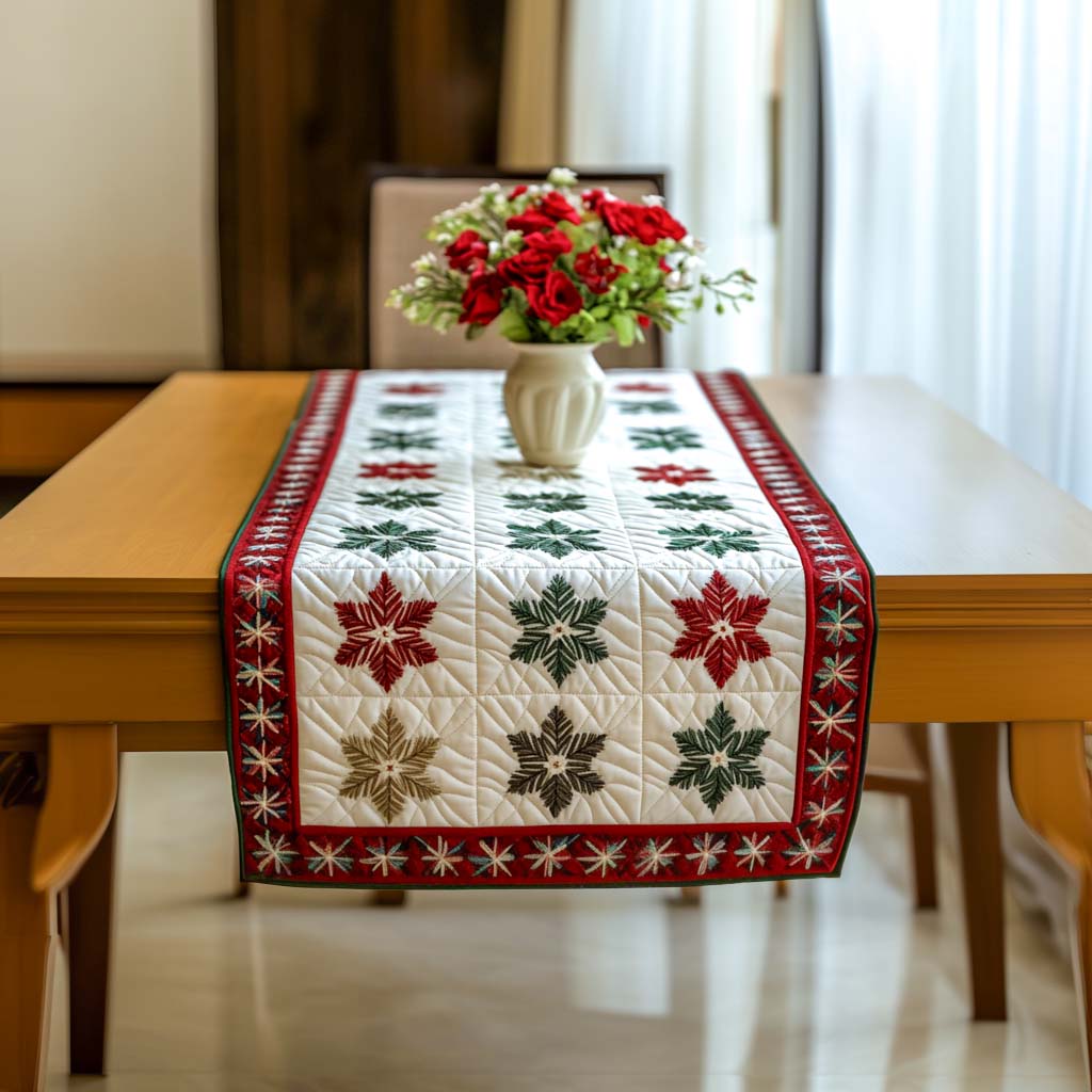 Snowflake Symphony Quilted Table Runner NCU0NT1922