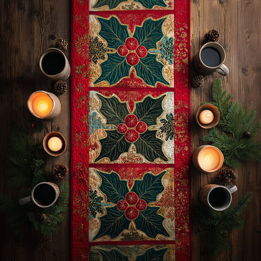 Snowflake Trail Quilted Table Runner NCU0TD417