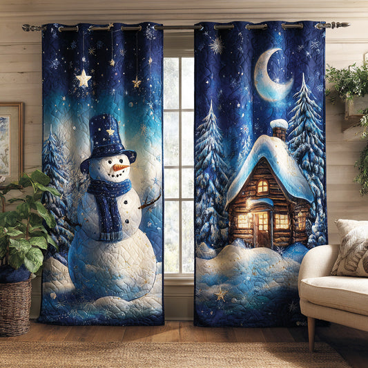 Snowland Cheer Snowman Quilted Curtains NCU0TD1607