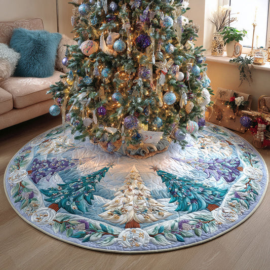 Snowland Forest Christmas Quilted Tree Skirt NCU0PT10739