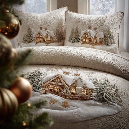 Christmas Tree 3-Piece Quilted Bedding Set NCU0VT341