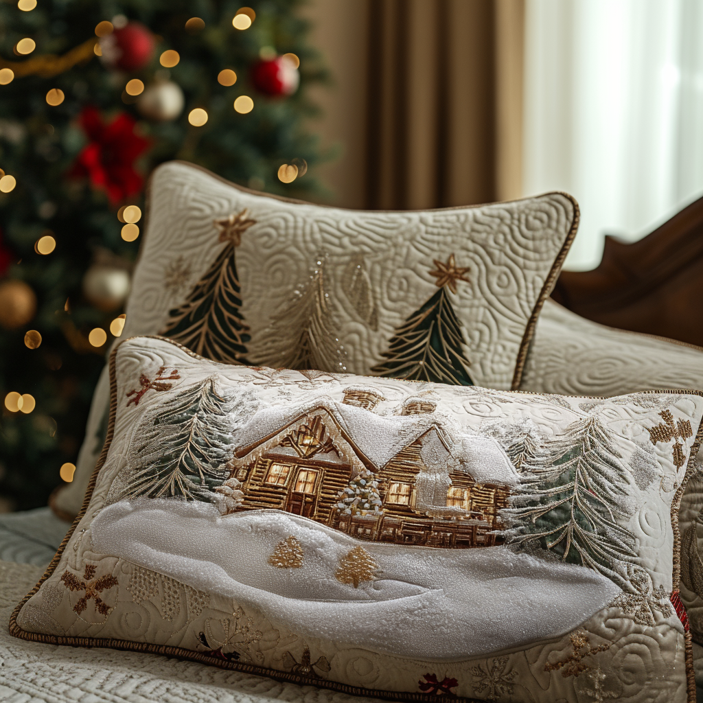 Snowlight Cabin Quilted Bedding Pillow Case NCU0DV8327