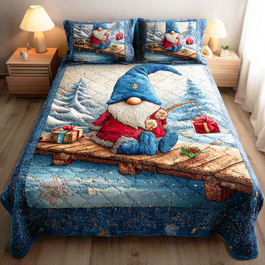 Snowlight Gnome Dreams 3-Piece Quilted Bedding Set NCU0TD964