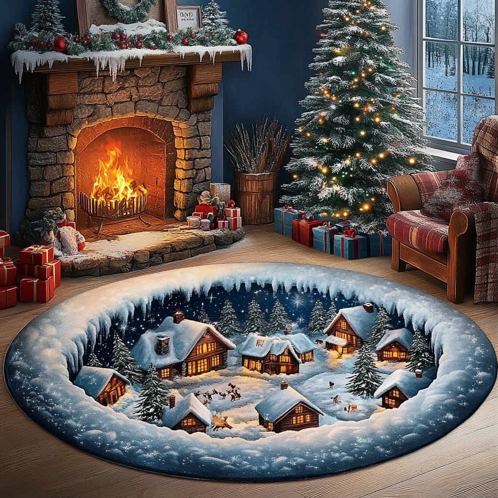 Snowlight Village Round Carpet NCU0DK10984