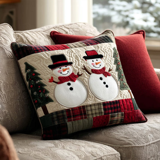 Snowman Cheer Quilted Pillow Case NCU0PT9040