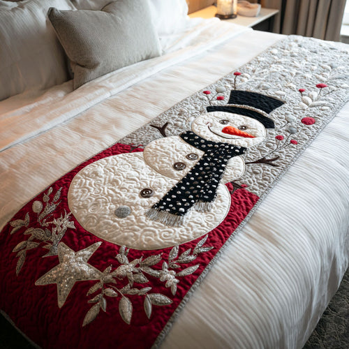 Snowman Glow Quilted Bed Runner NCU0TD573