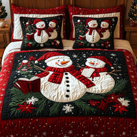 Snowman Sleigh Retreat 3-Piece Quilted Bedding Set NCU0PT2202