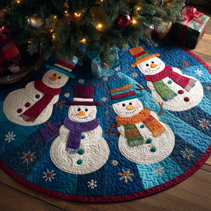 Snowman Charm Christmas Quilted Tree Skirt NCU0DK10325