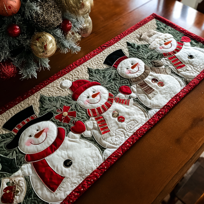 Snowman Charm Quilted Table Runner NCU0DK9855