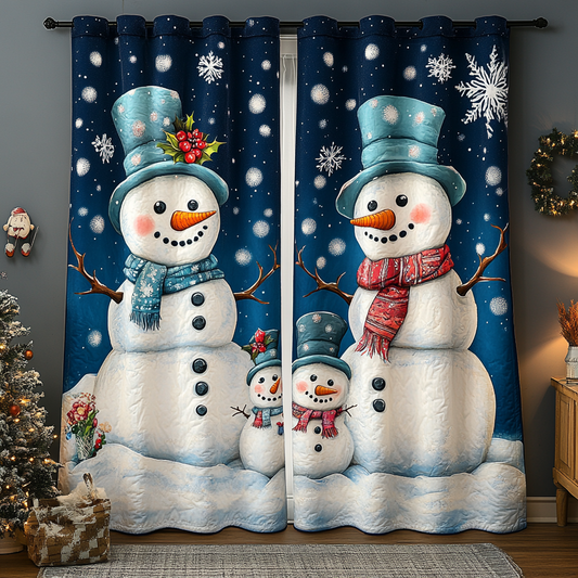 Snowman Cheer Quilted Curtains NCU0DK11486