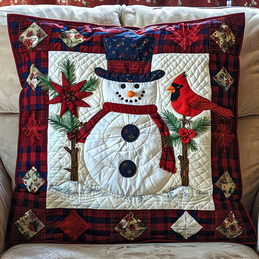 Snowman Cheer Quilted Pillow Case NCU0TL626