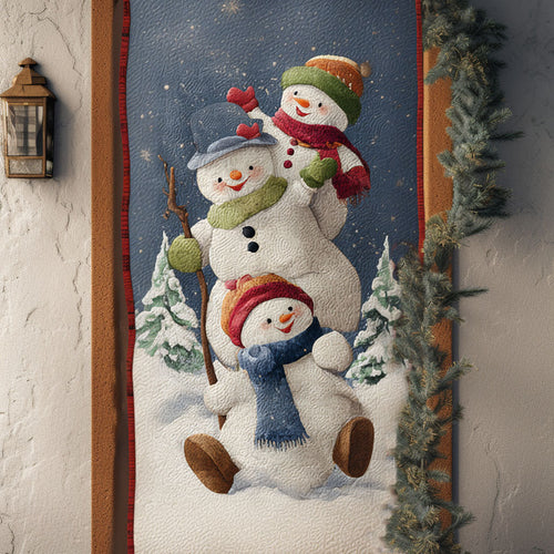Snowman Cheer Squad Quilted Door Cover NCU0PT10793