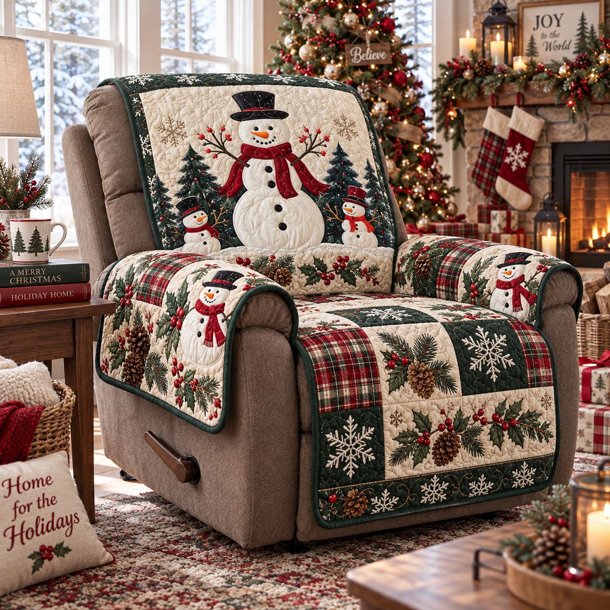 Snowman Christmas Cheer Quilted Sofa Cover NCU0DV10184