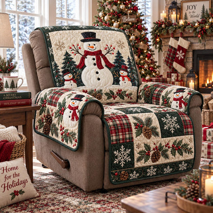 Snowman Christmas Cheer Quilted Sofa Cover NCU0DV10184