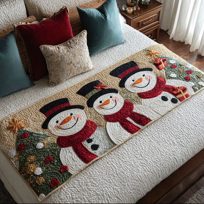 Snowman Delight Quilted Bed Runner NCU0DK9860