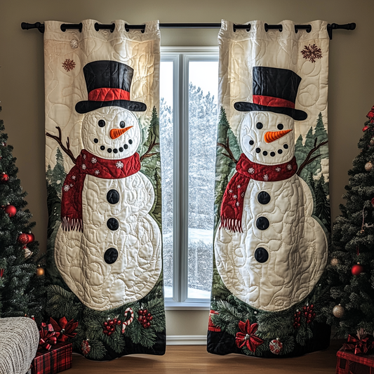 Snowman Delight Quilted Curtains NCU0DK11333