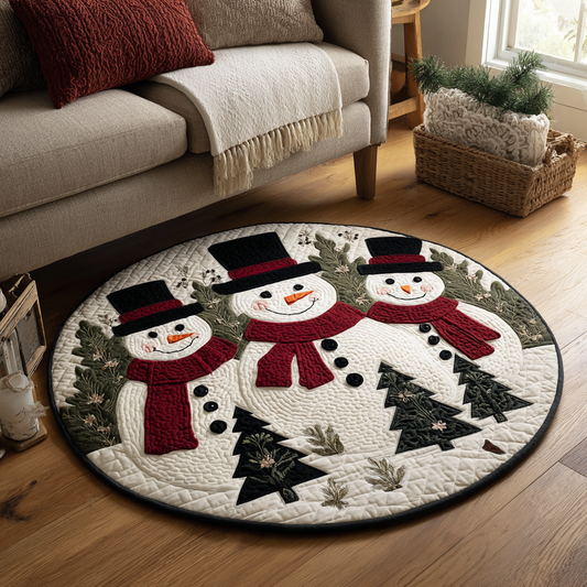 Snowman Delight Quilted Round Mat NCU0DK11140