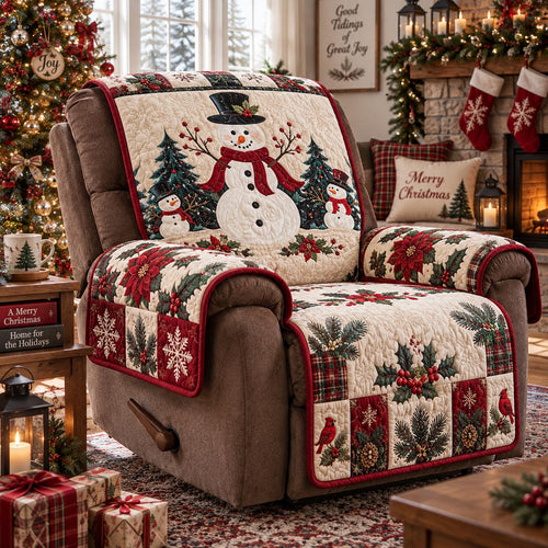 Snowman Evergreen Cheer Quilted Sofa Cover NCU0DV10190
