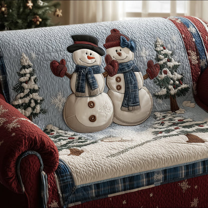 Snowman Forever After Quilted Sofa Cover NCU0TH3803
