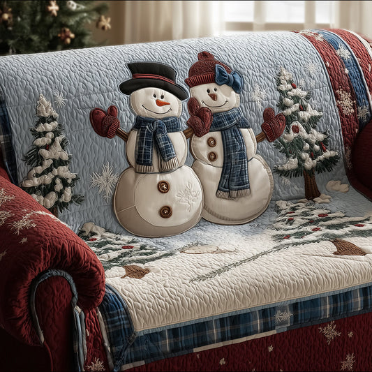 Snowman Forever After Quilted Sofa Cover NCU0TH3803