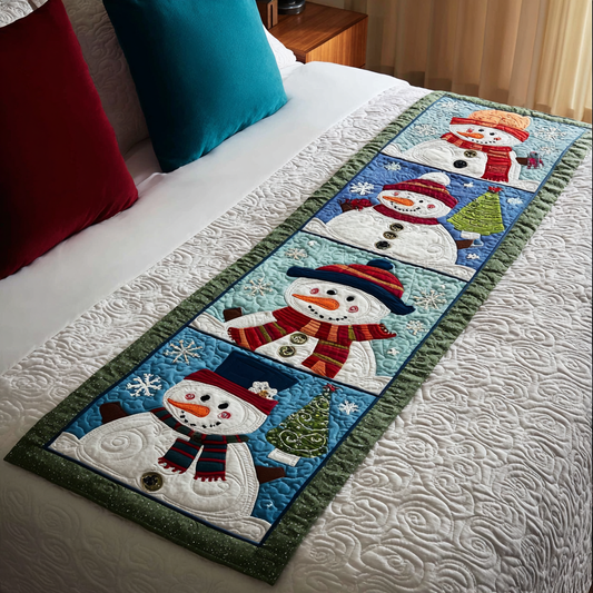 Snowman Friends Quilted Bed Runner NCU0DK10008
