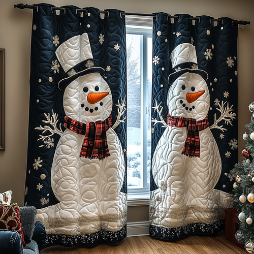 Snowman Glow Quilted Curtains NCU0DK11334