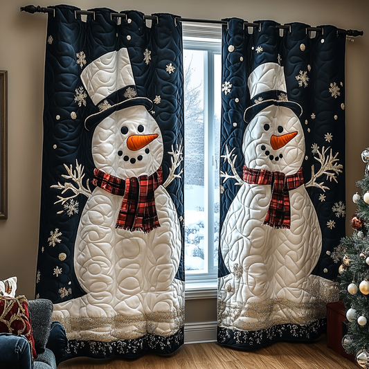 Snowman Glow Quilted Curtains NCU0DK11334