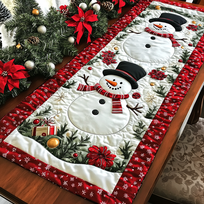 Snowman Glow Quilted Table Runner NCU0DK9856