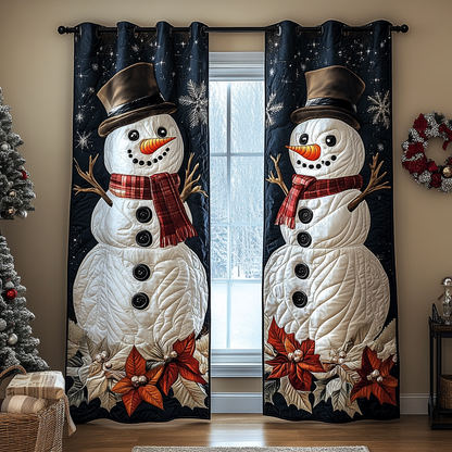 Snowman Harmony Quilted Curtains NCU0DK11335