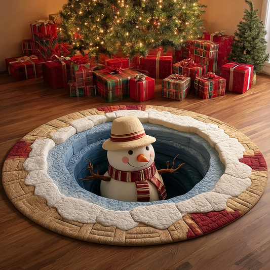 Snowman Harmony Quilted Round Mat NCU0DK11138