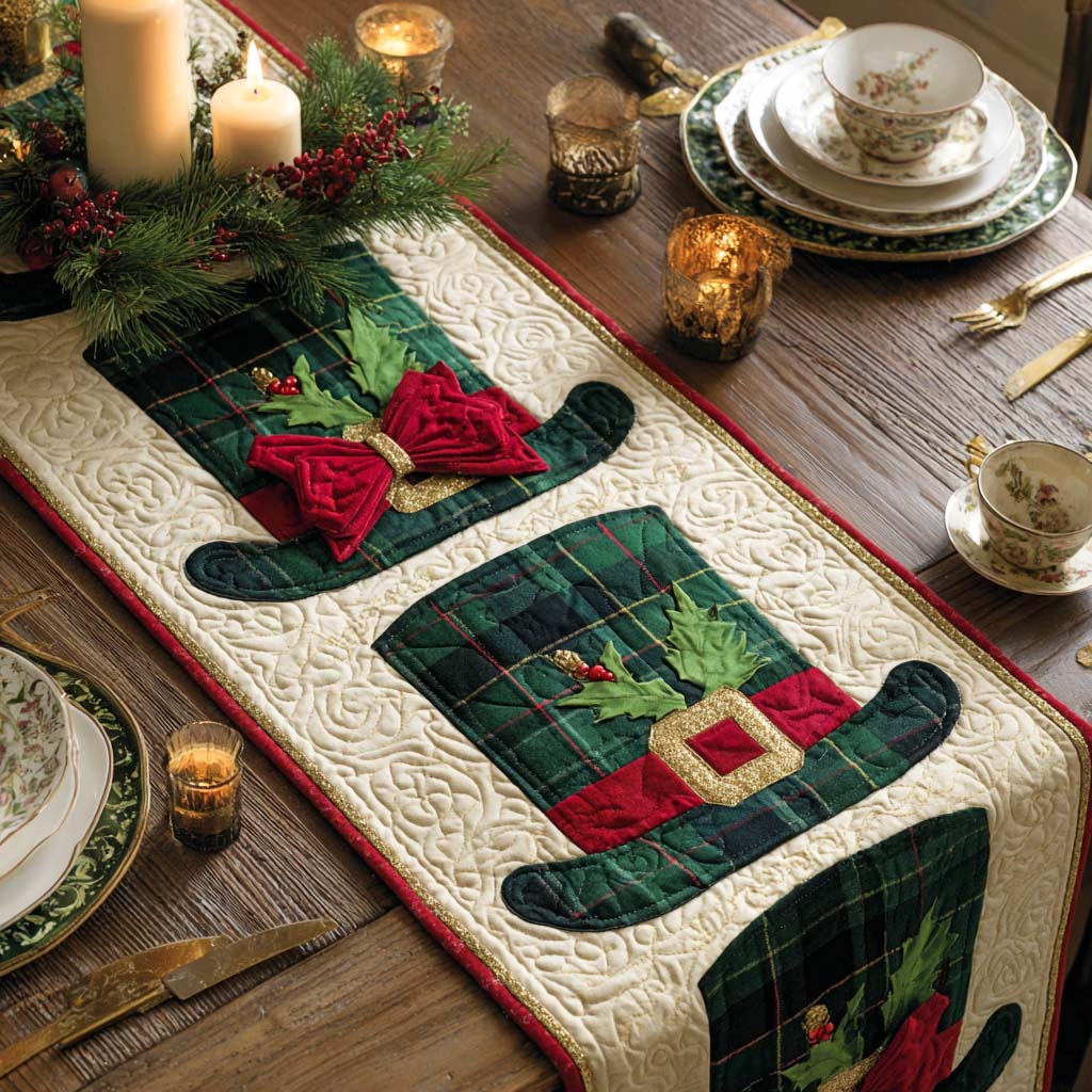 Snowman Hat Quilted Table Runner NCU0XD413