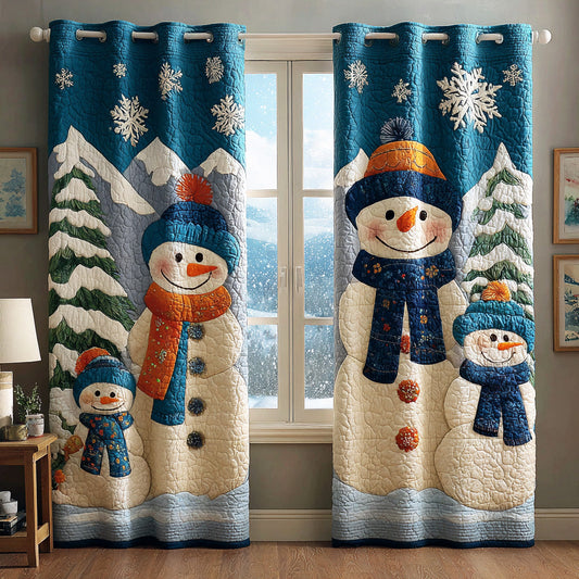 Snowman Holiday Smile Quilted Curtains NCU0TD1485