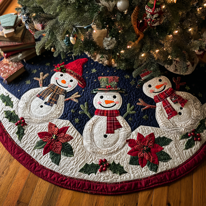 Snowman Joy Christmas Quilted Tree Skirt NCU0DK10326