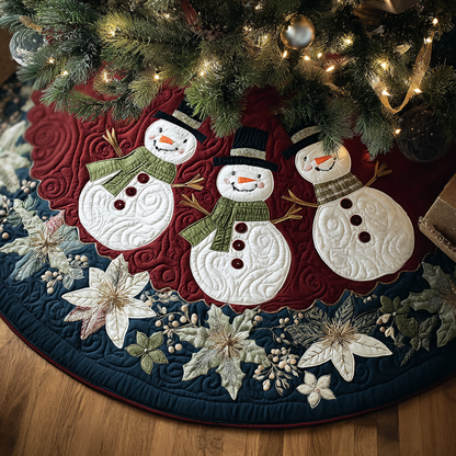 Snowman Joy Christmas Quilted Tree Skirt NCU0DK11275
