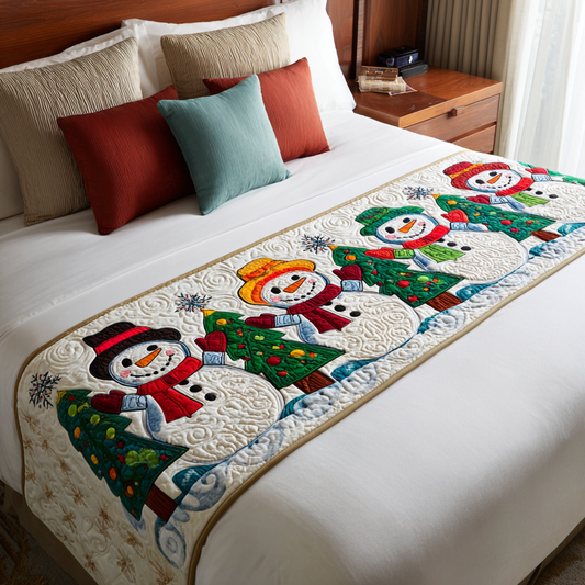 Snowman Joy Quilted Bed Runner NCU0DK10007