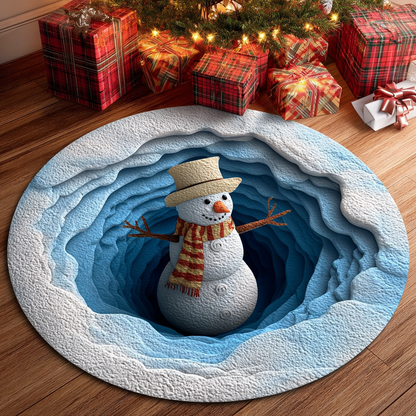 Snowman Joy Quilted Round Mat NCU0DK11136