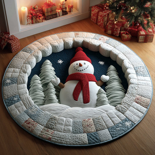 Snowman Joy Quilted Round Mat NCU0TH3308