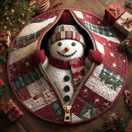 Snowman Joy Quilted Round Mat NCU0TV633