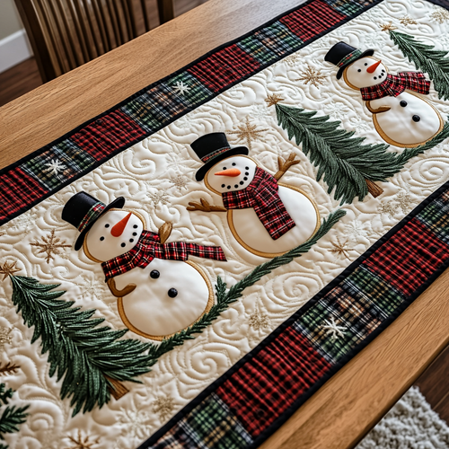 Snowman Lane Quilted Table Runner NCU0VH680