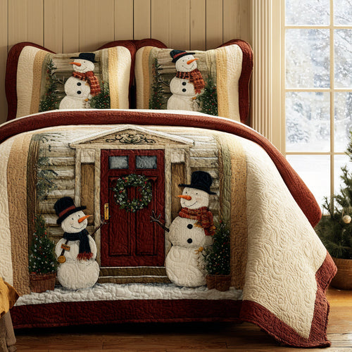 Snowman Magic 3-Piece Quilted Bedding Set NCU0DV8525
