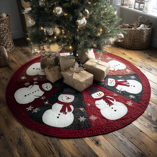 Snowman Magic Christmas Quilted Tree Skirt NCU0DK11274