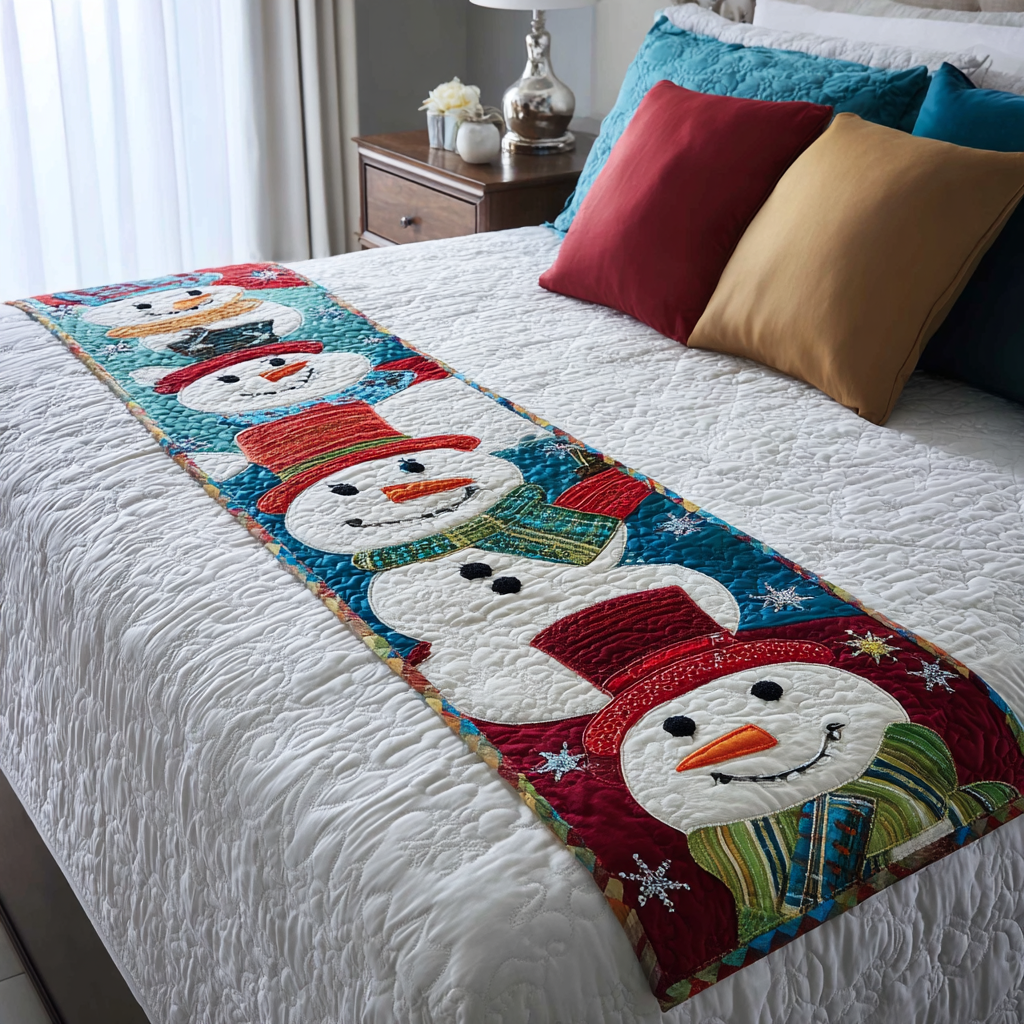 Snowman Magic Quilted Bed Runner NCU0DK10004