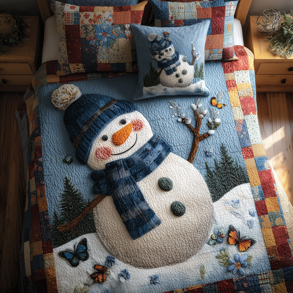 Snowman Magic Quilted Bedding Set NCU0TH3296