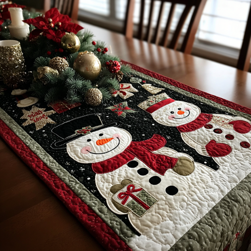 Snowman Magic Quilted Table Runner NCU0DK9858