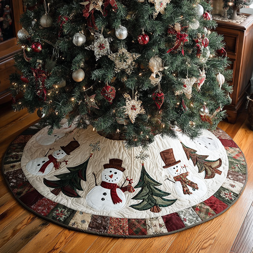 Snowman Moment Christmas Quilted Tree Skirt NCU0DK11276