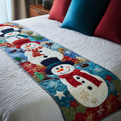 Snowman Smiles Quilted Bed Runner NCU0DK10006